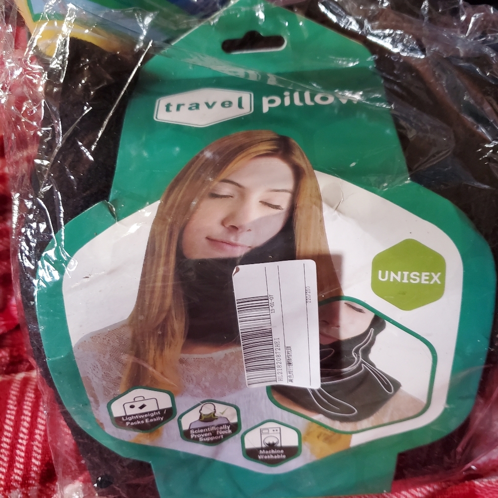 Unisex Black Travel Pillow